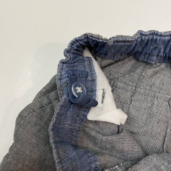 Boys Gray Cargo Shorts Size 12 With Elastic Waist & Button Closure - Picture 9 of 11